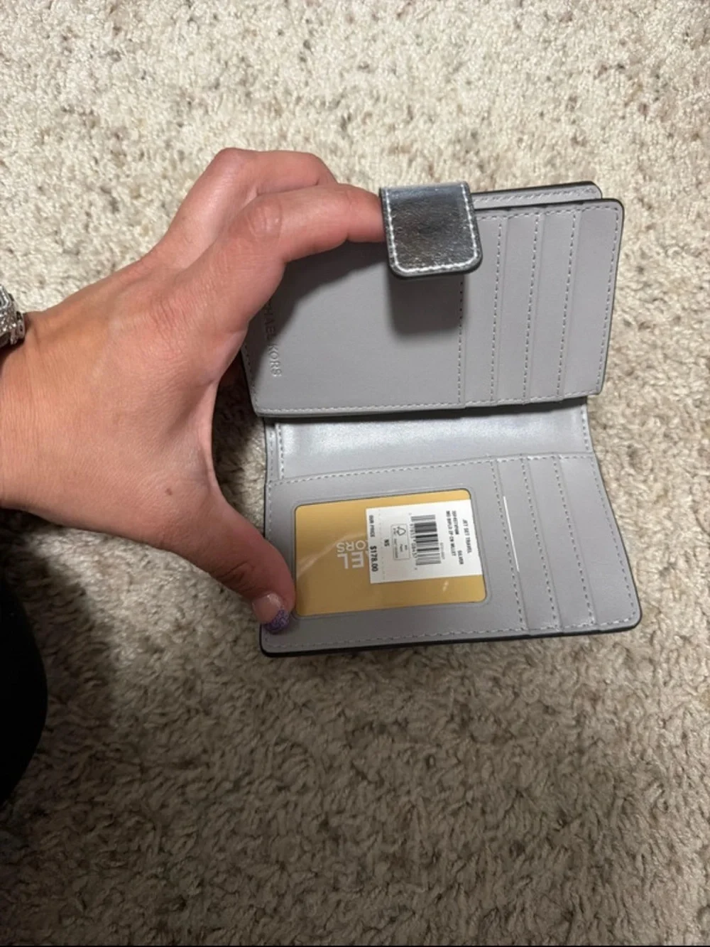 Michael Kors White Logo Compact Wallet